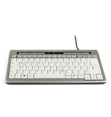 PC-Tastatur S-Board 840 Design, mit Kabel (USB), ergonomisch, silber, weiß