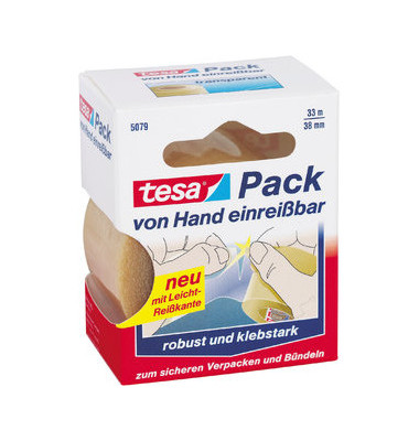 Packband Tesapack Express 05079-00005-01, 38mm x 33m, PVC, handabreißbar, transparent Packband Tesapack Express 05079-00005-01, 38mm x 33m, PVC, handabreißbar, transparent