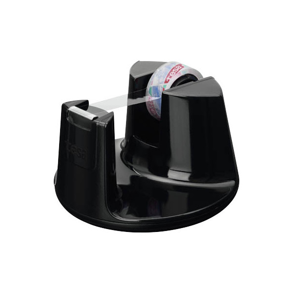 4042448230287 - tesa Klebebandabroller tesafilm Easy Cut Compact Schwarz 105 mm (B) x 33 m (L) Kleiner Kern Kunststoff