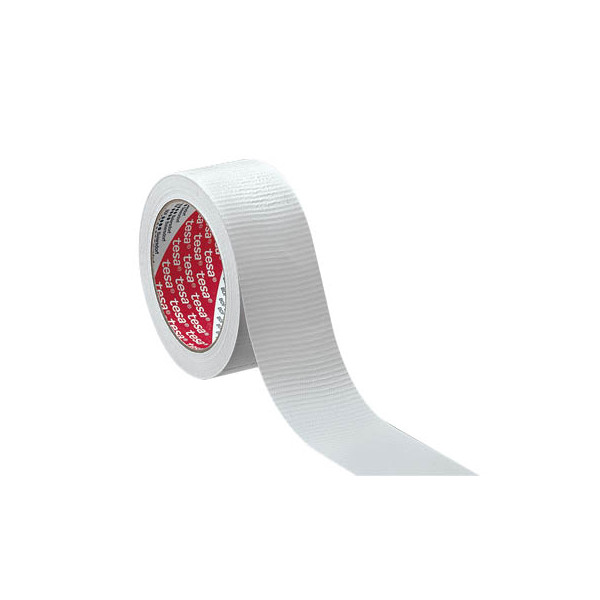 4042448033406 - tesa extra Power Universal Gewebeband - Gewebeverstärktes Ductape zum Reparieren Befestigen Bündeln Verstärken oder Abdichten - Weiß - 50 m x 50 mm
