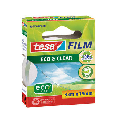Klebeband Eco & Clear 19mm x 33m klar/transparent