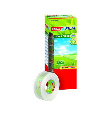 Klebeband Eco & Clear 19mm x 33m klar/transparent
