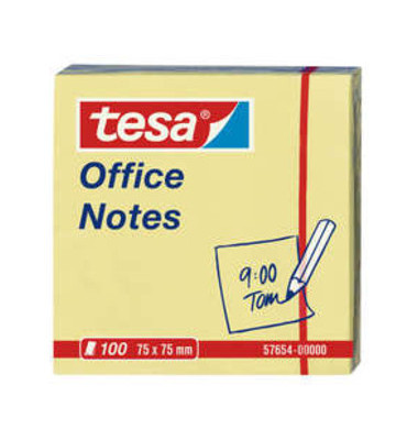 Haftnotizen 57654-00000-05, Office Notes, 75x75mm, gelb, quadratisch