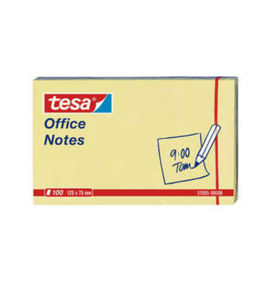 Haftnotizen 57655-00000-05, Office Notes, 125x75mm, gelb, ohne, rechteckig