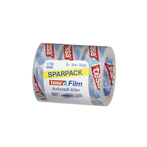 4042448839442 - tesa Klebeband tesafilm Kristall-Klar Transparent 15 mm (B) x 10 m (L) Polypropylene (PP) 3 Stück