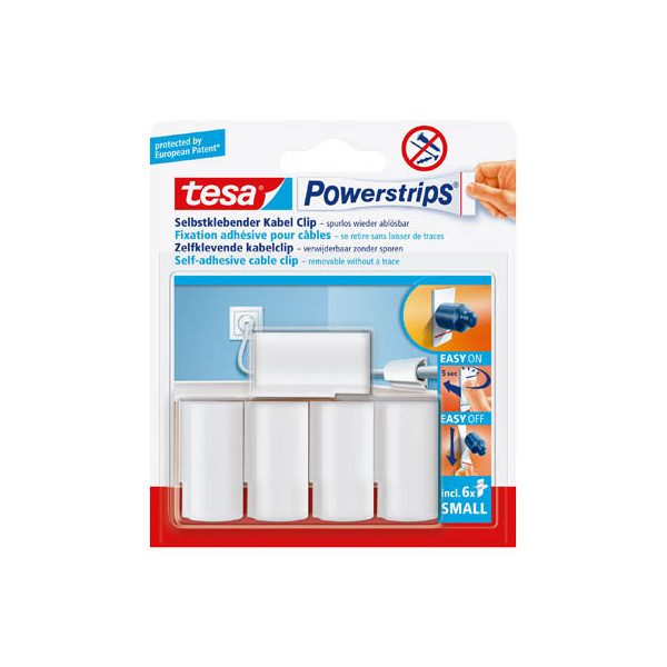 4042448105745 - Klebestrips 58035-00016-20 Powerstrips Kabel-Clip 5 Stück 21x11x36mm (BxHxL) wiederablösbar 4042448105745 5 Stück