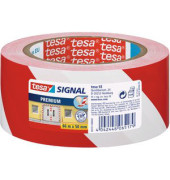 Signalklebeband Tesapack Signal 58131-00-00, 50mm x 66m, PVC, leise abrollbar, rot/weiß