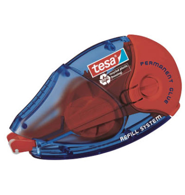 Kleberoller 59100-00005-06 permanent ecoLogo, 8,4mm x 14m, transparent/blau