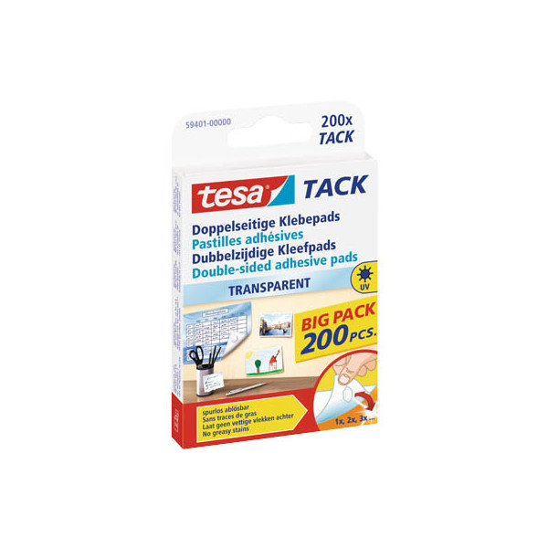 4042448042750 - Klebepads 59401-00000-01 TACK 200 Stück 10x10mm (BxL) doppelseitig wiederablösbar 4042448042750 200 Stück