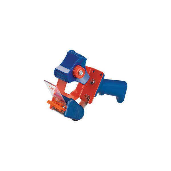 4042448913852 - Packband Handabroller economy - robuster Abroller für Paketbänder - Profi-Qualität - Für Klebebänder mit bis zu 50 cm Breite - rot   blau - Tesa