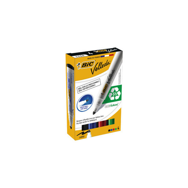 3086120017040 - Boardmarker-Set Velleda ECOlutions 904941 Etui 4-farbig sortiert 14mm Rundspitze 3086120017040 BIC 4 Stück 3086120017040 - Boardmarker-Set Velleda ECOlutions 904941 Etui 4-farbig sortiert 14mm Rundspitze 3086120017040 BIC 4 Stück
