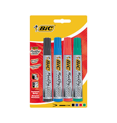 Permanentmarker-Set MARKING 2000, 820911, Packung, 4-farbig sortiert, 1,7mm Rundspitze