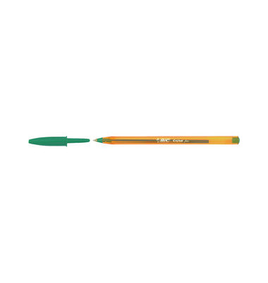 Kugelschreiber Cristal orange/grün Mine 0,35mm Schreibfarbe grün