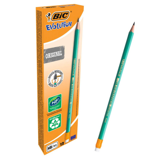 3086123275133 - Bleistift BIC EVOLUTION ORIGINAL 8803323 Härte HB grün mit Radiergummi 3086123275133 Bic