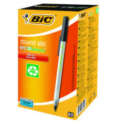 Kugelschreiber ECOlutions Round Stic 893239, schwarz, 0,4mm, Einweg