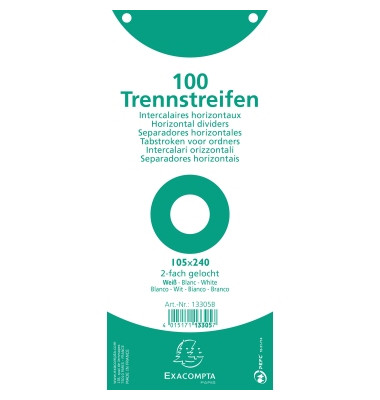 Trennstreifen 13305B Premium weiß 190g gelocht 24x10,5cm Trennstreifen 13305B Premium weiß 190g gelocht 24x10,5cm