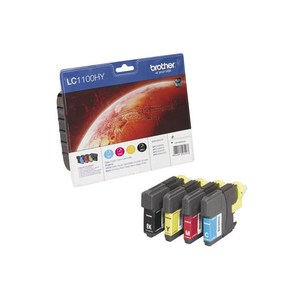 5014047561566 - ORIGINAL Multipack Schwarz   Cyan   Magenta   Gelb LC-1100HY-BK C M Y LC1100HYVALBPDR 4 Tintenpatronen LC1100HYBK + LC1100HYC + LC1100HYM + LC1100HYY