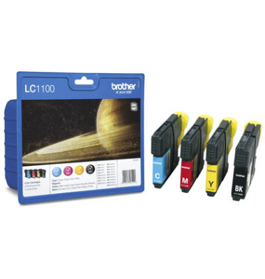 Druckerpatrone LC-1100 schwarz / cyan / magenta / gelb 1x ca 450 Seiten / 3x ca 325 Seiten Multipack