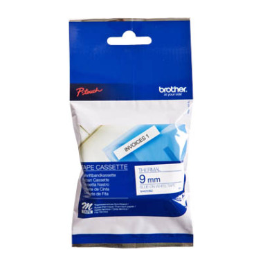 P-touch Schriftband MK-223BZ 9mm x 8m blau/weiß selbstklebend