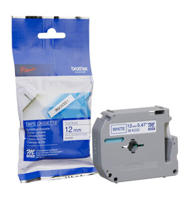 P-touch Schriftband MK-233BZ 12mm x 8m blau/weiß selbstklebend