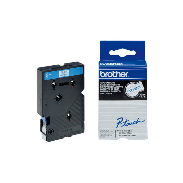4977766050548 - 12 mm blau auf weiß brother Schriftband TC-203 TC203 12 mm blau auf weiß 1 St TC203 4977766050548
