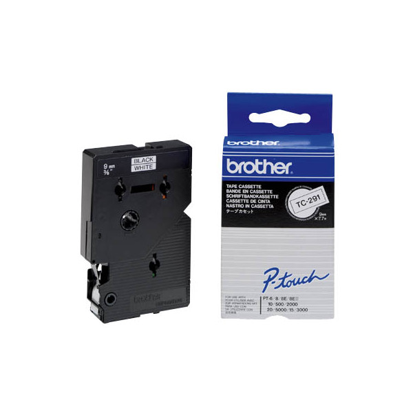 4977766050708 - - Laminiertes Band - Schwarz weiß - Rolle (09 cm) - 1 Rolle(n) - für P-Touch PT-15 PT-20 PT-2000 PT-3000 P