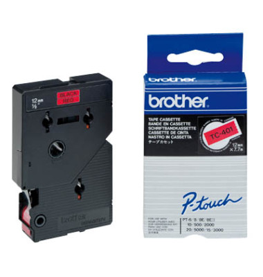 P-Touch Schriftband TC-401 schwarz auf rot 12mm x 7,7m P-Touch Schriftband TC-401 schwarz auf rot 12mm x 7,7m
