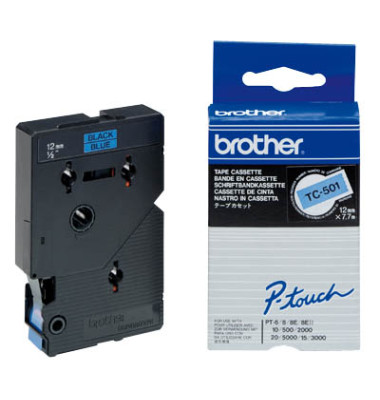 P-Touch Schriftband TC-501 schwarz auf blau 12mm x 7,7m P-Touch Schriftband TC-501 schwarz auf blau 12mm x 7,7m