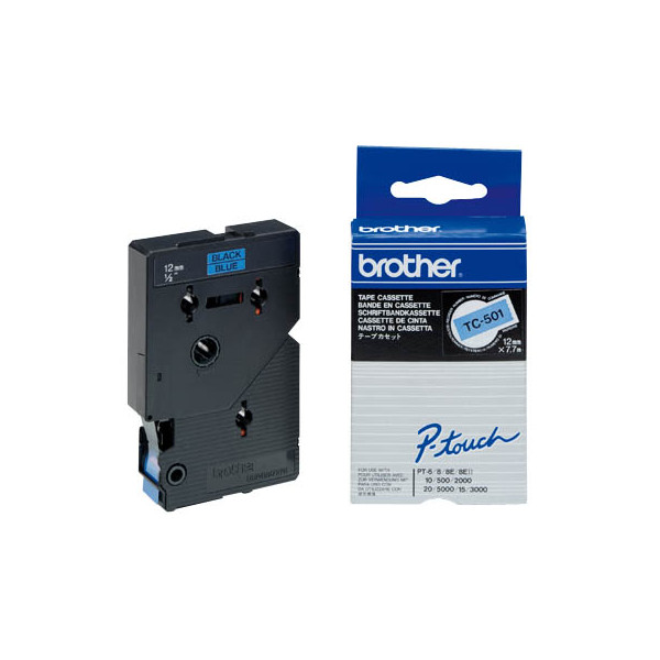 4977766050609 - 12 mm schwarz auf blau brother Schriftband TC-501 TC501 12 mm schwarz auf blau 1 St TC501 4977766050609