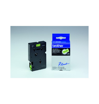P-touch Schriftband TC-C01 12mm x 7,7m schwarz/signalgelb laminert selbstklebend