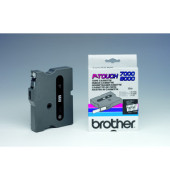 P-touch Schriftband TX-131 12mm x 15,4m schwarz/farblos laminert selbstklebend