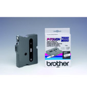 P-touch Schriftband TX-221 9mm x 15,4m schwarz/weiß laminert selbstklebend
