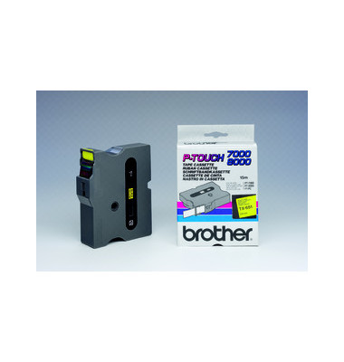 P-touch Schriftband TX-651 24mm x 15,4m schwarz/gelb laminert selbstklebend P-touch Schriftband TX-651 24mm x 15,4m schwarz/gelb laminert selbstklebend