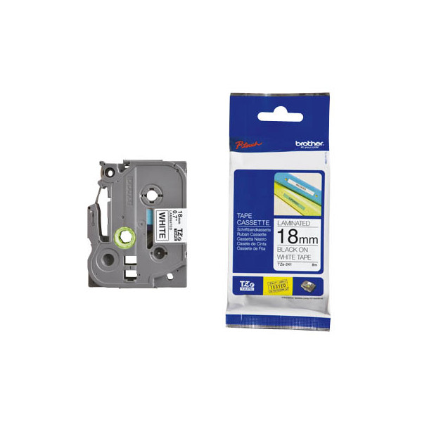4977766685306 - 18 mm schwarz auf weiß brother Schriftband TZe-241 TZE241 18 mm schwarz auf weiß 1 St TZE241 4977766685306