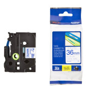 P-touch Schriftband TZe-263 36mm x 8m blau/weiß laminiert selbstklebend