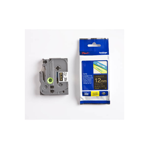 4977766685702 - TZe 334 - Laminiertes Band - gold auf schwarz - Rolle (12 cm x 8 m) - 1 Rolle(n) - für P-Touch GL-H105 PT-1080
