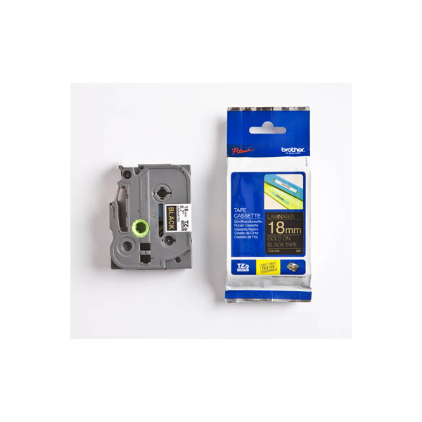 4977766685764 - TZe 344 - Laminiertes Band - gold auf schwarz - Rolle (18 cm x 8 m) - 1 Rolle(n) - für P-Touch PT-1230 18 183
