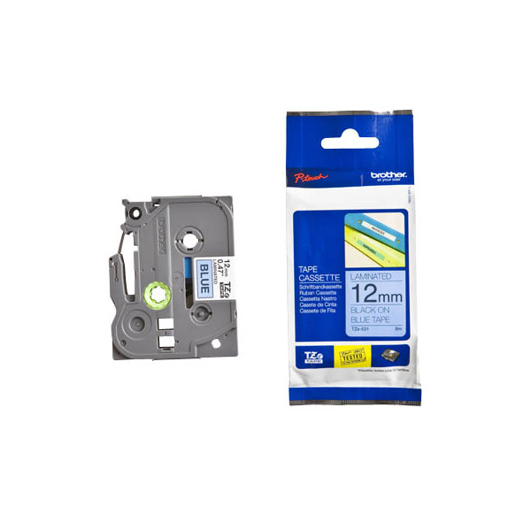 4977766686440 - TZe 531 - Laminiertes Band - Schwarz auf Blau - Rolle (12 cm x 8 m) - 1 Rolle(n) - für P-Touch GL-H105 PT-1005