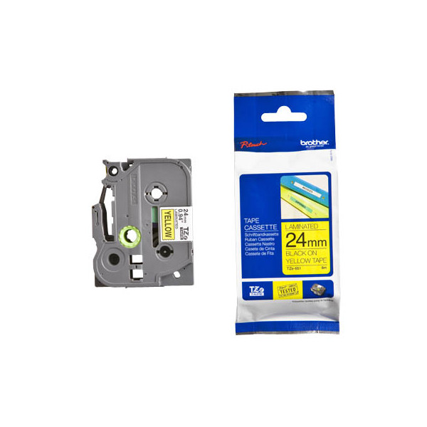 4977766686747 - P-touch Schriftband TZe-651 24mm x 8m schwarz gelb laminiert selbstklebend 4977766686747 Brother