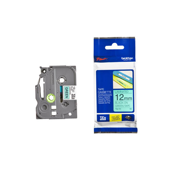 4977766691352 - 12 mm schwarz auf grün brother Schriftband TZe-731 TZE731 12 mm schwarz auf grün 1 St TZE731 4977766691352