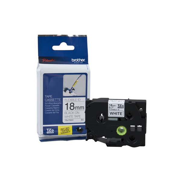 4977766692052 - flex) Schwarz auf WeiÃ? 18mm x 8m Schriftband TZe-FX241 (lam flex) Schwarz auf WeiÃ? 18mm x 8m TZEFX241 4977766692052