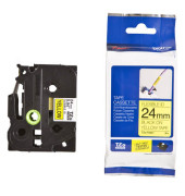 P-touch Schriftband TZe-FX651 24mm x 8m schwarz/gelb laminiert selbstklebend