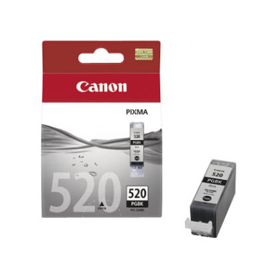 Druckerpatrone PGI-520 BK 2932B001 (kompatibel zu Canon PGI-520PGBK), schwarz, ca. 324 Seiten
