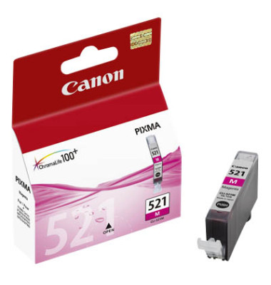 Druckerpatrone CLI-521 M 2935B001 (kompatibel zu Canon CLI-521M), magenta, ca. 445 Seiten