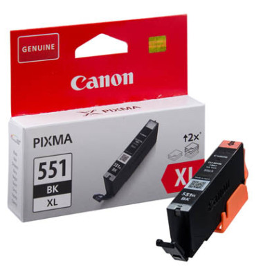 Druckerpatrone CLI-551 XL BK 6443B001 (kompatibel zu Canon CLI-551BK XL), schwarz, ca. 5530 Seiten