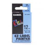 Schriftband XR-12BU1 12mm x 8m schwarz/blau laminiert stark selbstklebend
