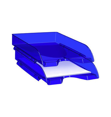 Briefablage Pro Happy 1002000721 A4 / C4 ultramarinblau-transparent Kunststoff stapelbar