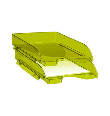 Briefablage Pro Happy 1002000731 A4 / C4 bambusgrün-transparent Kunststoff stapelbar