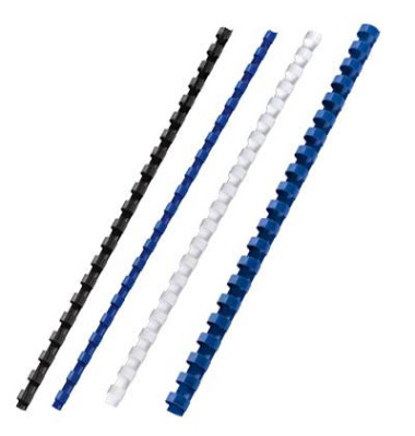 Plastikbinderücken CombBind 4028175 schwarz US-Teilung 21 Ringe auf A4 65 Blatt 10mm 100 Stück