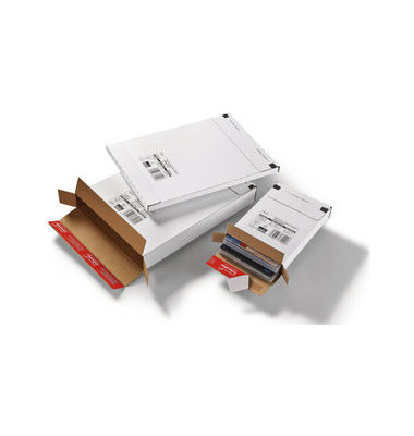 Maxibriefkarton Kurierpaket Maxibrief CP065.56 weiß, porto-optimiert, bis DIN C4, innen 344x244x45mm, Kraftliner Wellpappe